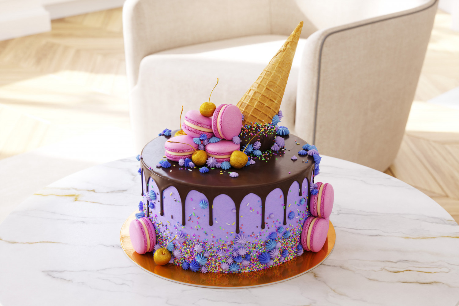 delicious cake 3d max