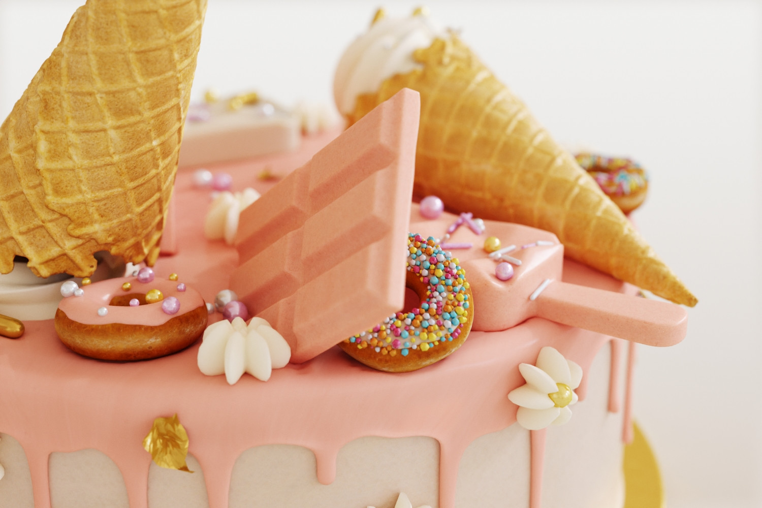 pink cream cake short video large sponge contore cake decorating home made  cake recipe - YouTube